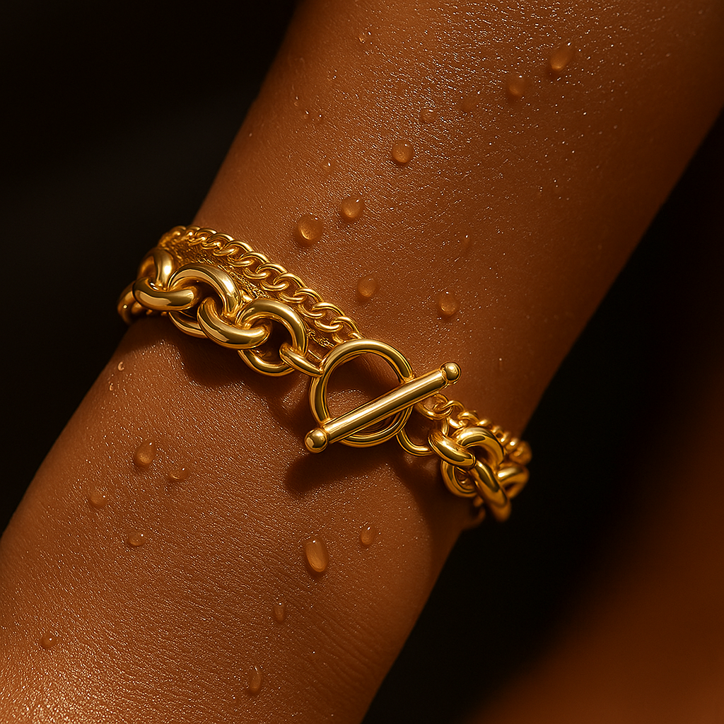 Nila Double Chain Toggle Bracelet