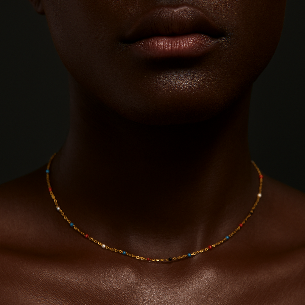 Gwen Colorful Dainty Enamel Beaded Necklace