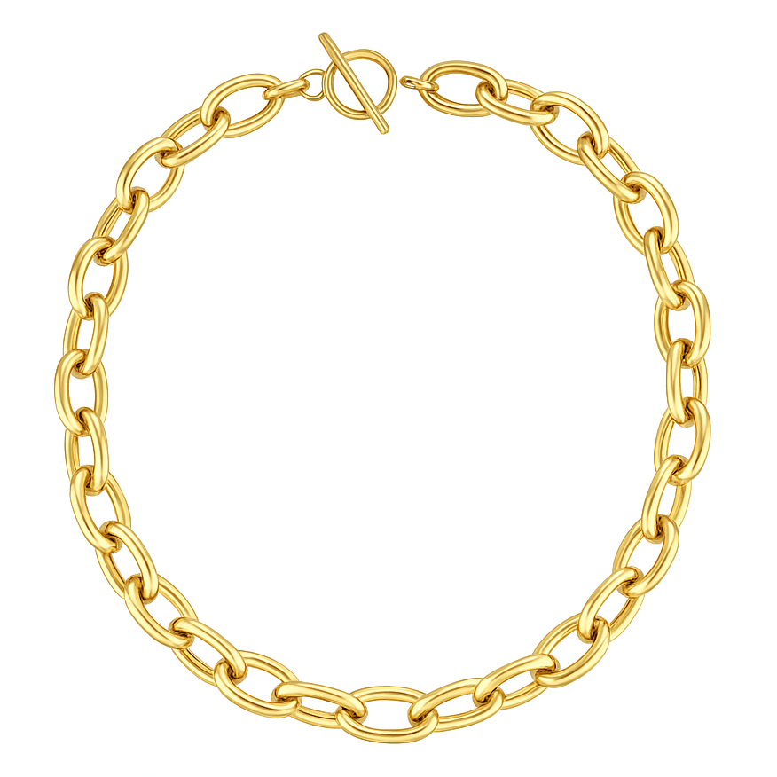 Allegra Chunky Oval Chain Toggle Necklace