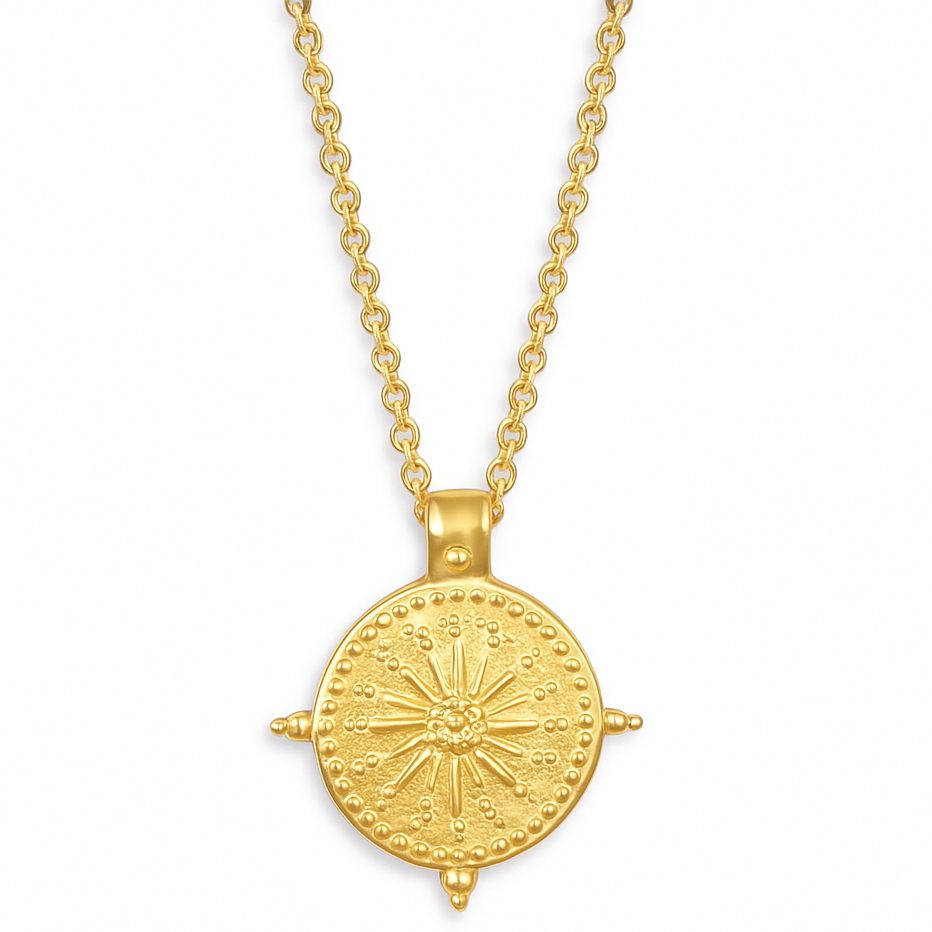 Beckett Sun Disc Pendant Necklace