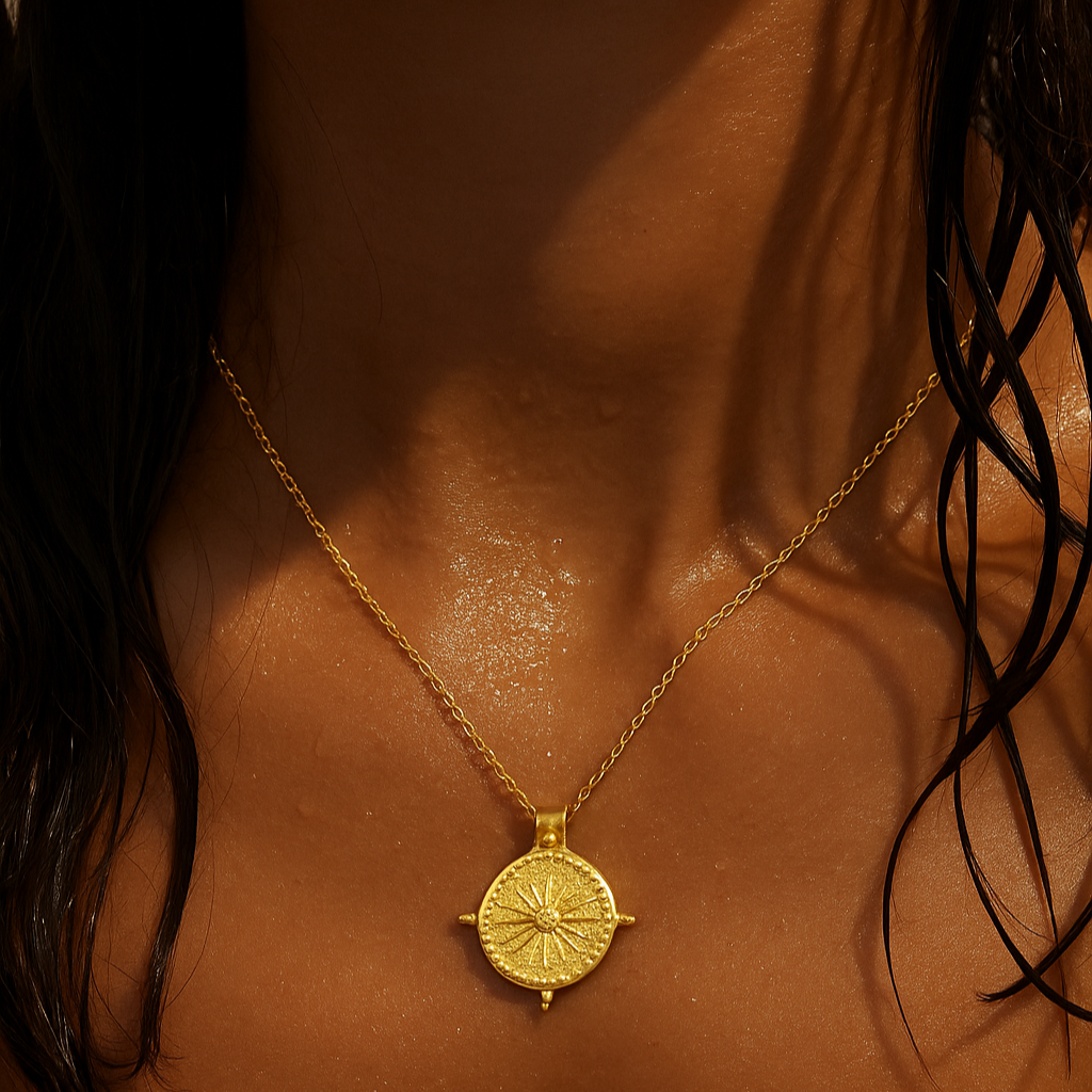 Beckett Sun Disc Pendant Necklace