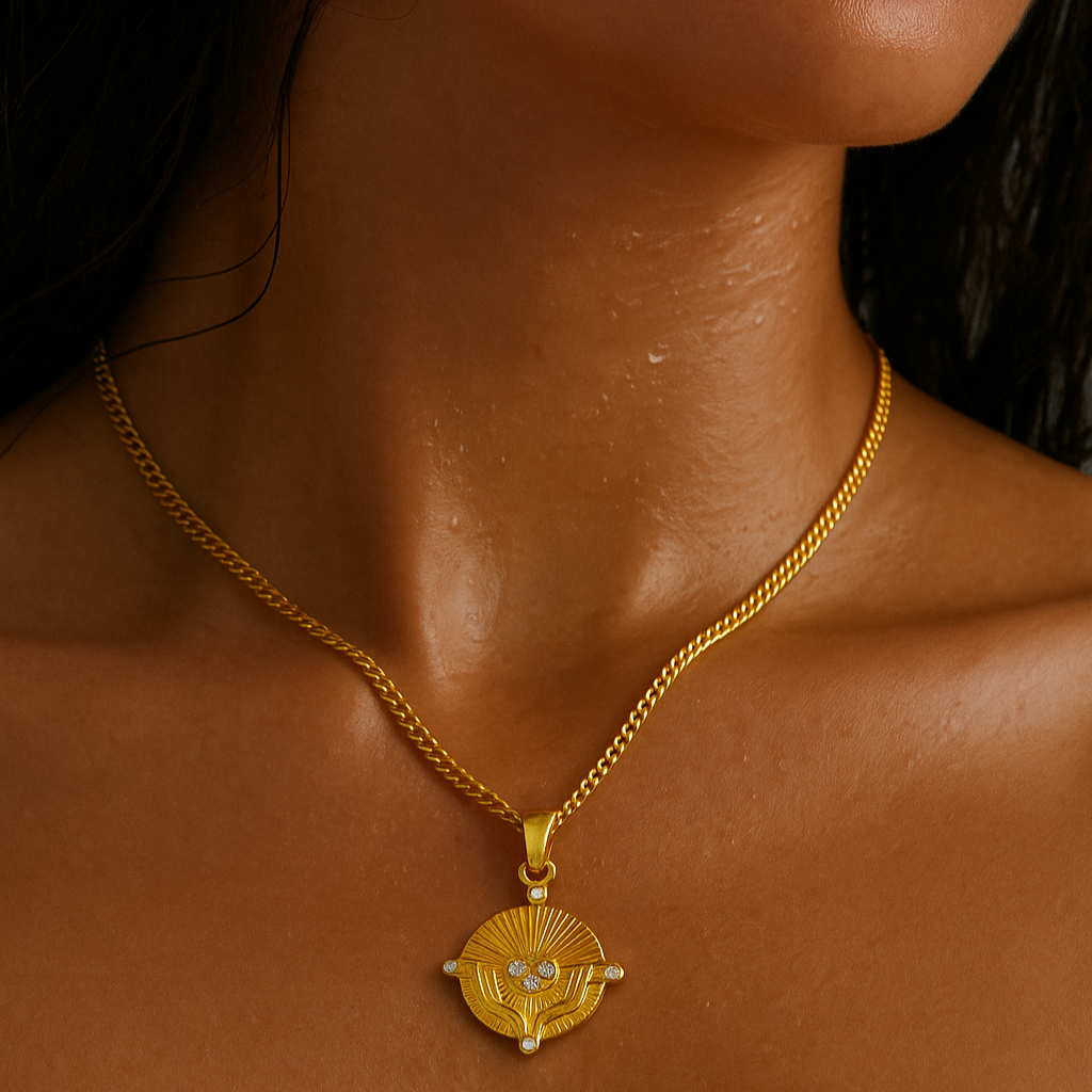 Heidi Heart Disc Pendant Necklace