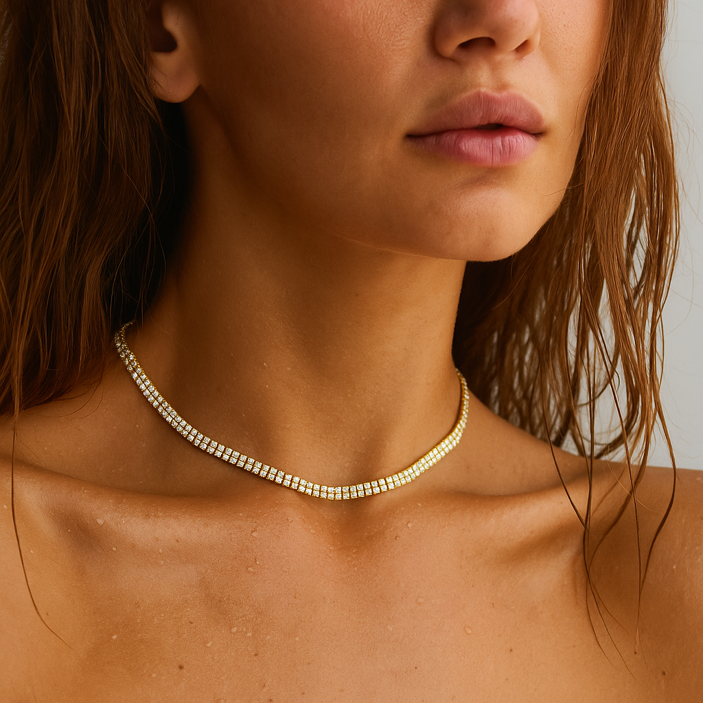 Rosie Double Tennis Choker Necklace