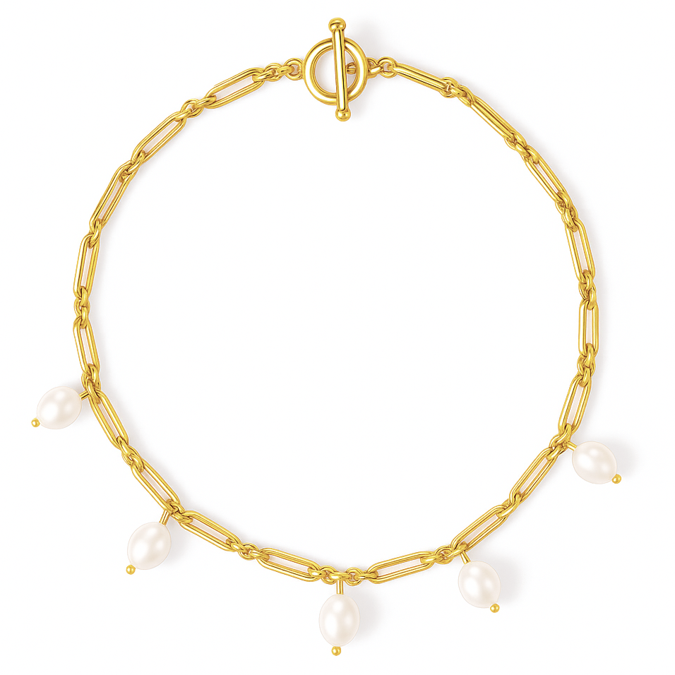 Kendall Toggle Chain Pearl Necklace