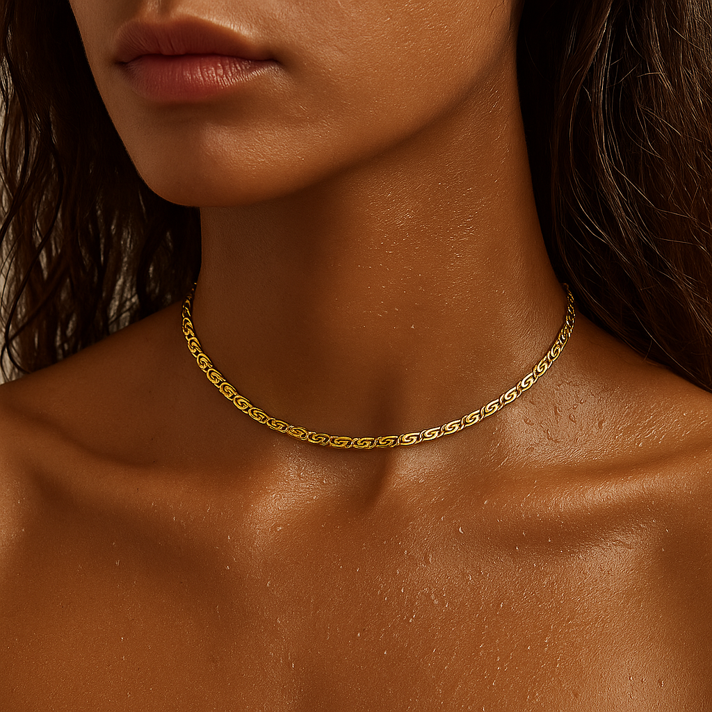 Ornella Snail Chain Choker Necklace