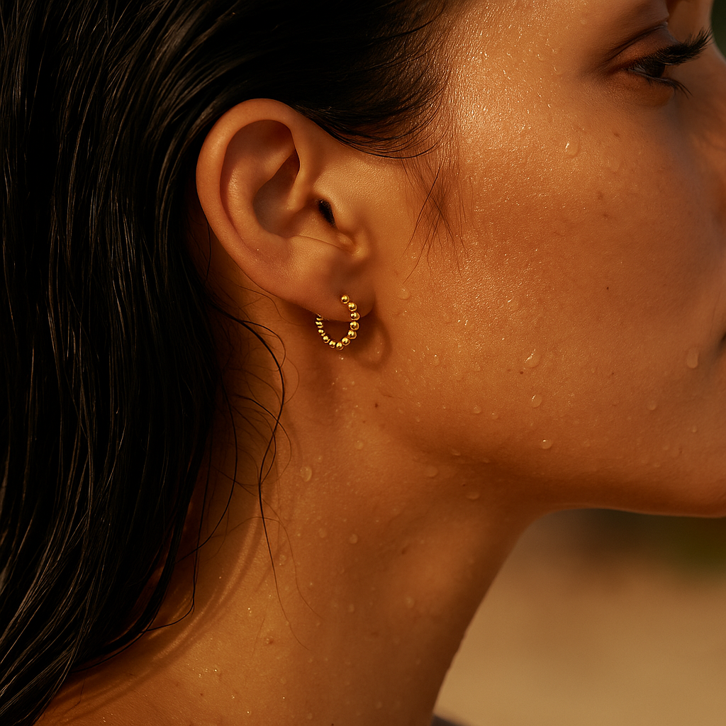 Lamora Beaded Mini Hoop Earring