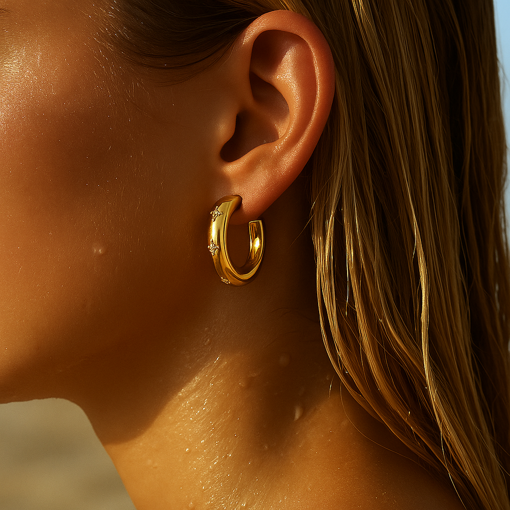 Darby Sunburst Hoop Earring