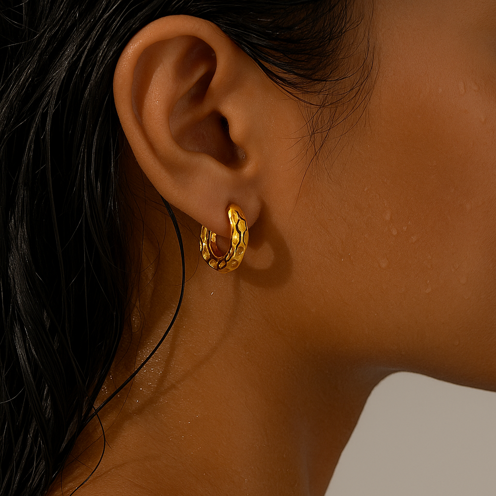 Blakely Hammered Mini Hoop Earring