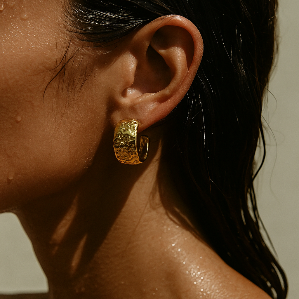 Robbie Hammered Hoop Earring