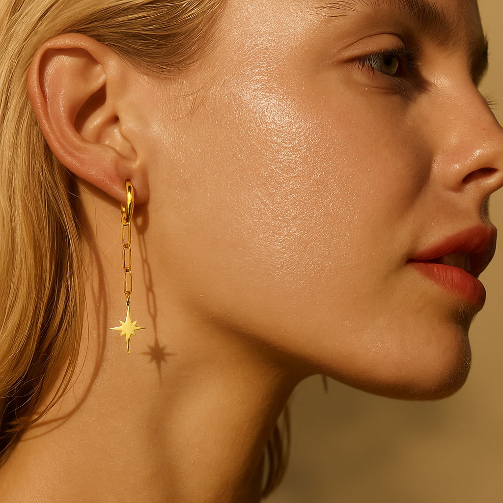 Mini Hoop Drop Chain Earring