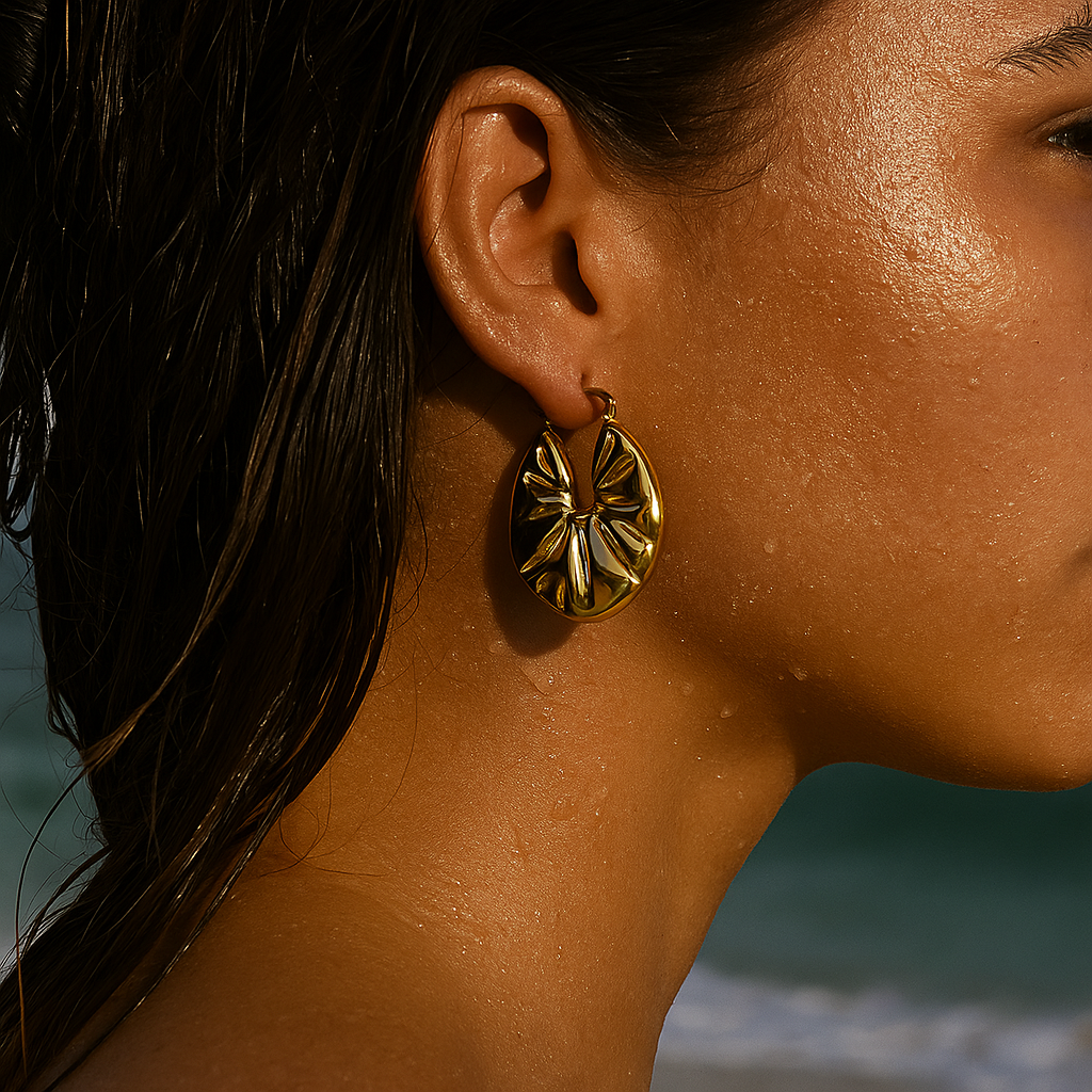 Textured Disk Earring