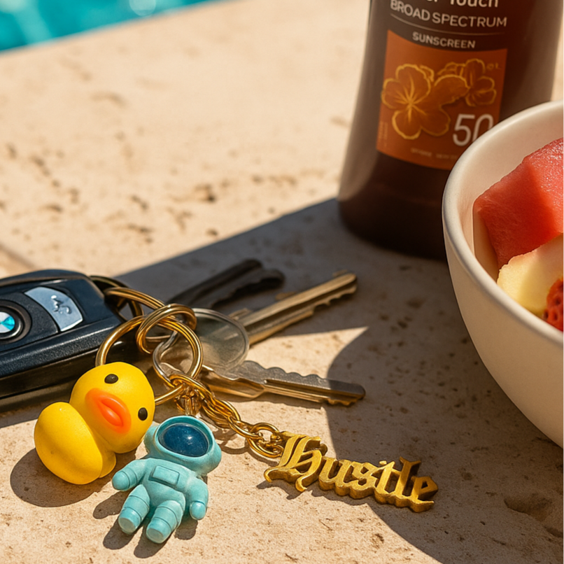 Hustle Charm Keychain