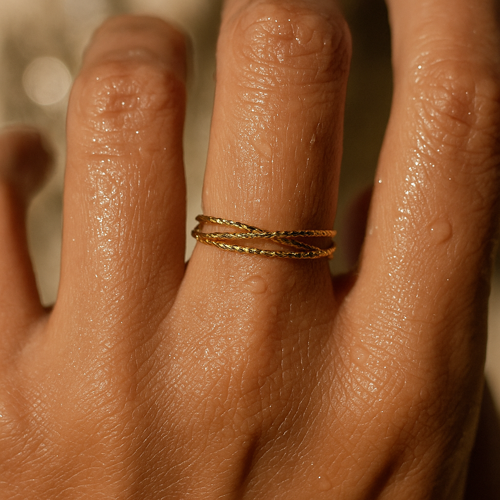 Blair Interlocking Hammered Ring