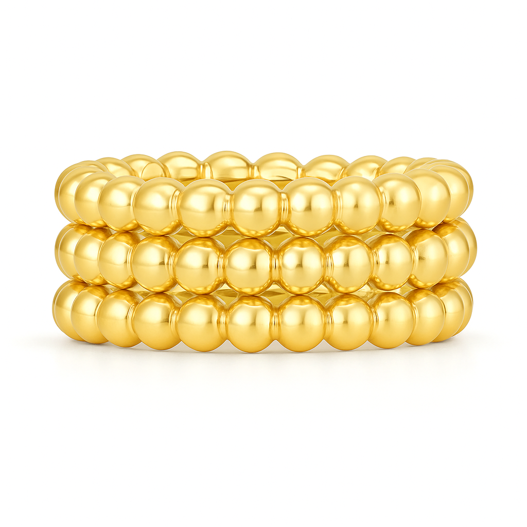 Lucia Beaded Triple Ring Set