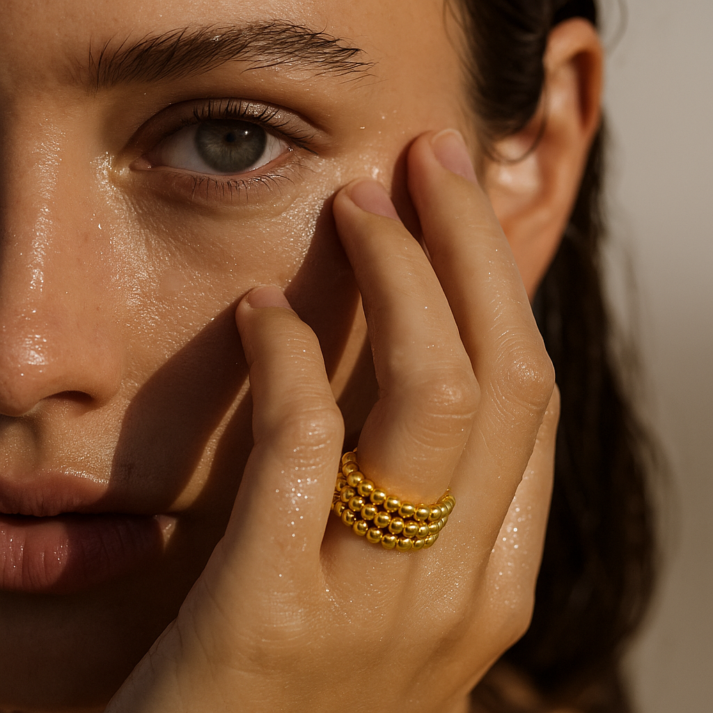 Lucia Beaded Triple Ring Set