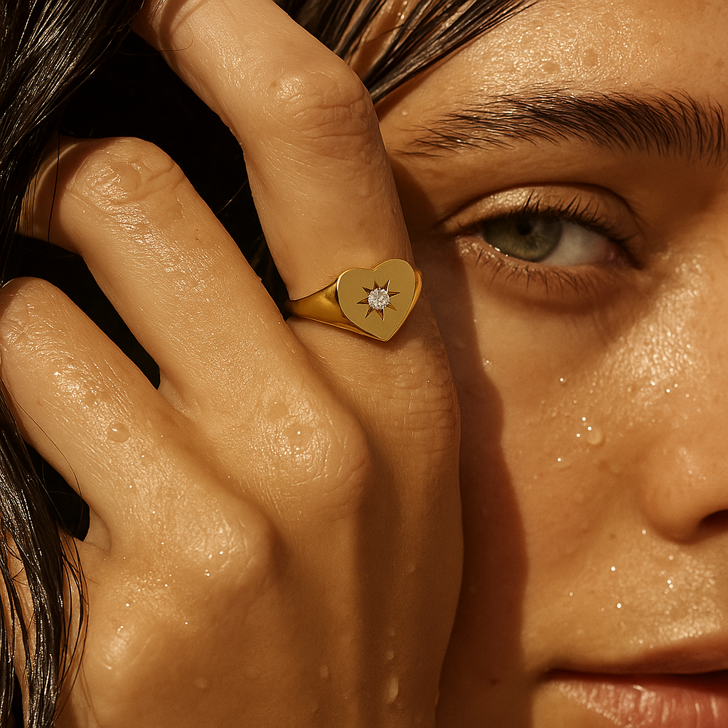 Vesper Heart Signet Ring