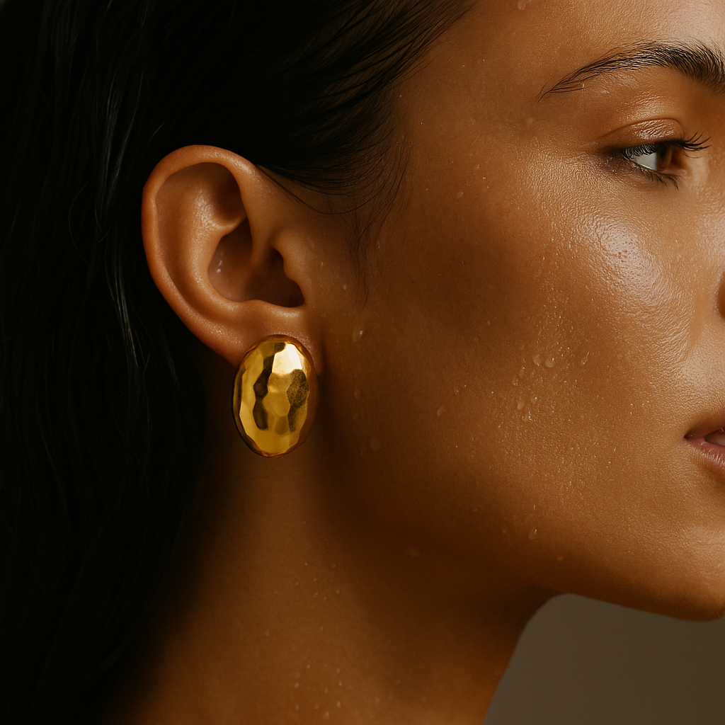 Ira Hammered Oval Earring
