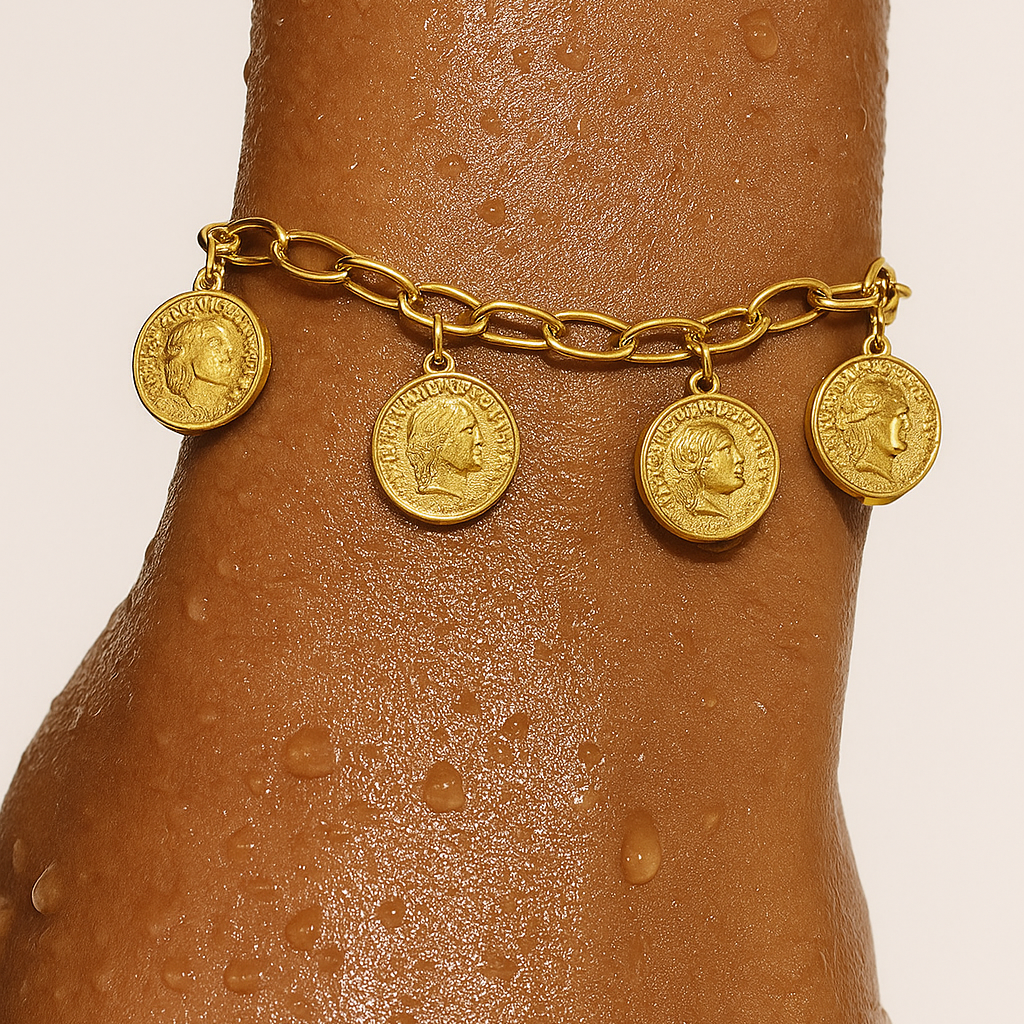 Toggle Chain Coin Charm Bracelet