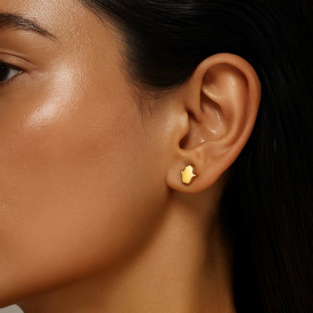 Hamsa Stud Earring