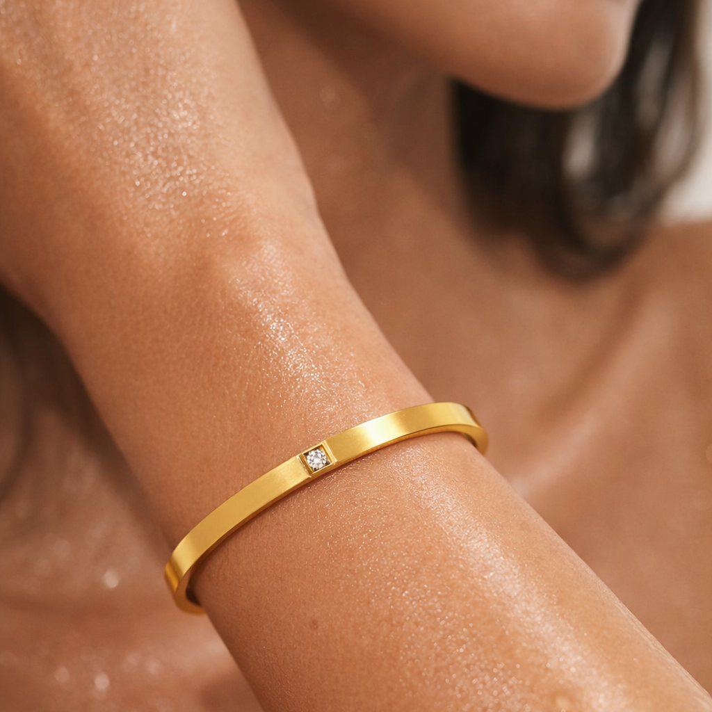 Marjorie Solitaire Bangle Bracelet