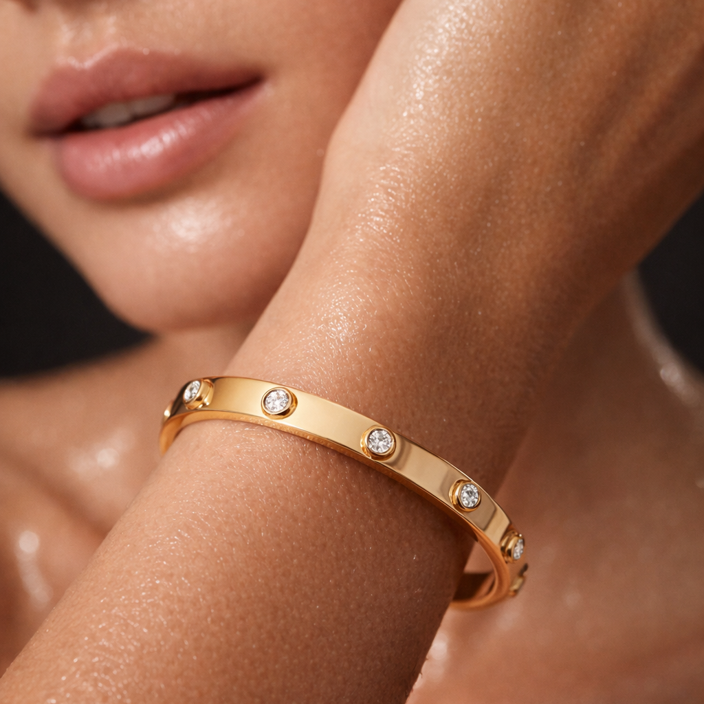 Nell Bezel Bangle Bracelet