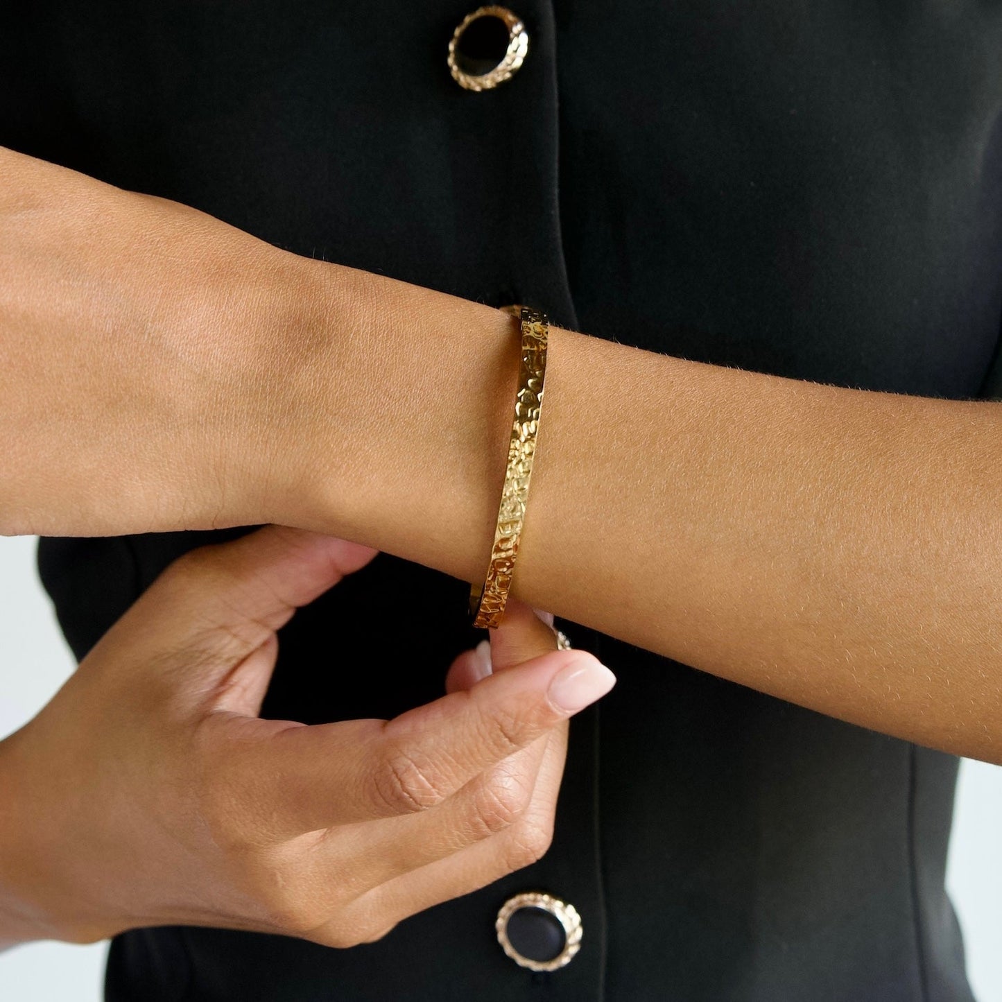 Maribel Hammered Bangle Bracelet