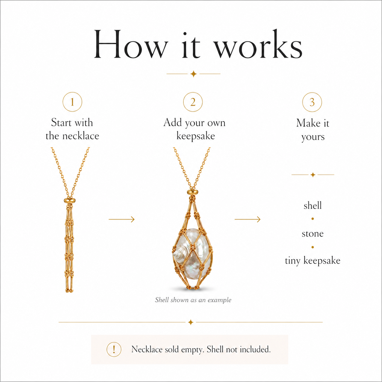 Olena Keepsake Net Necklace