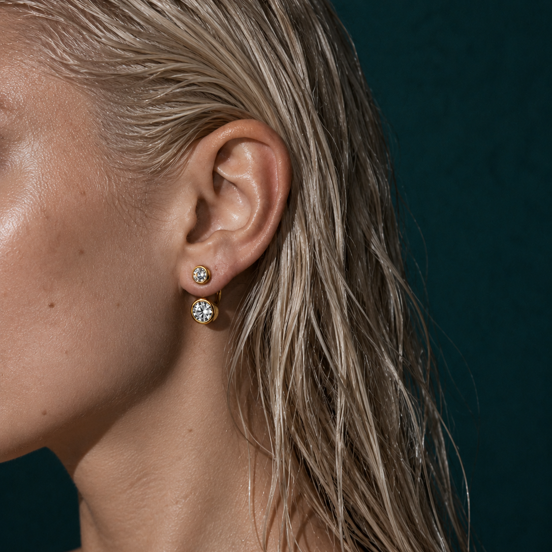 Ines Bezel Jacket Earring