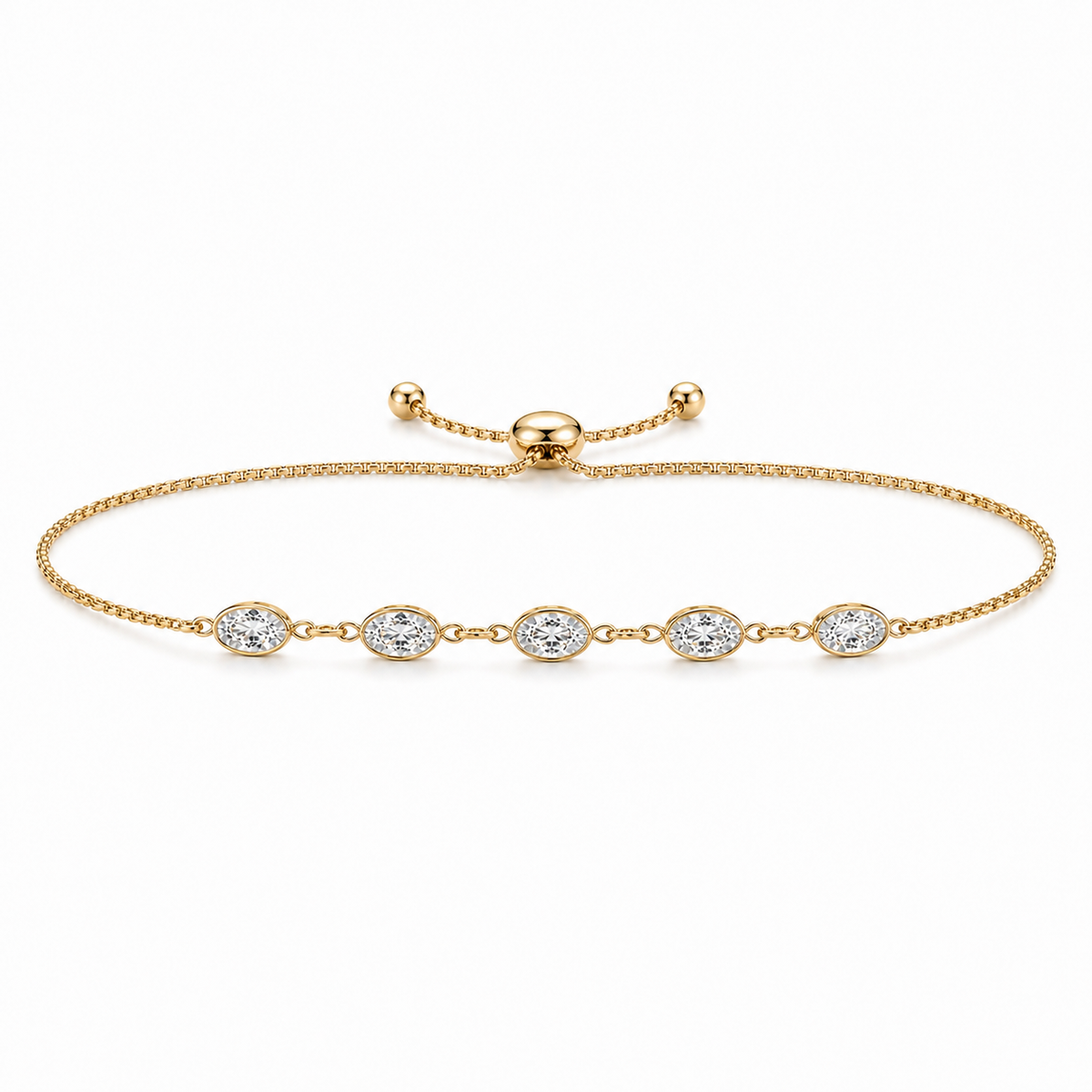 Imogen Oval Bezel Box Chain Bracelet