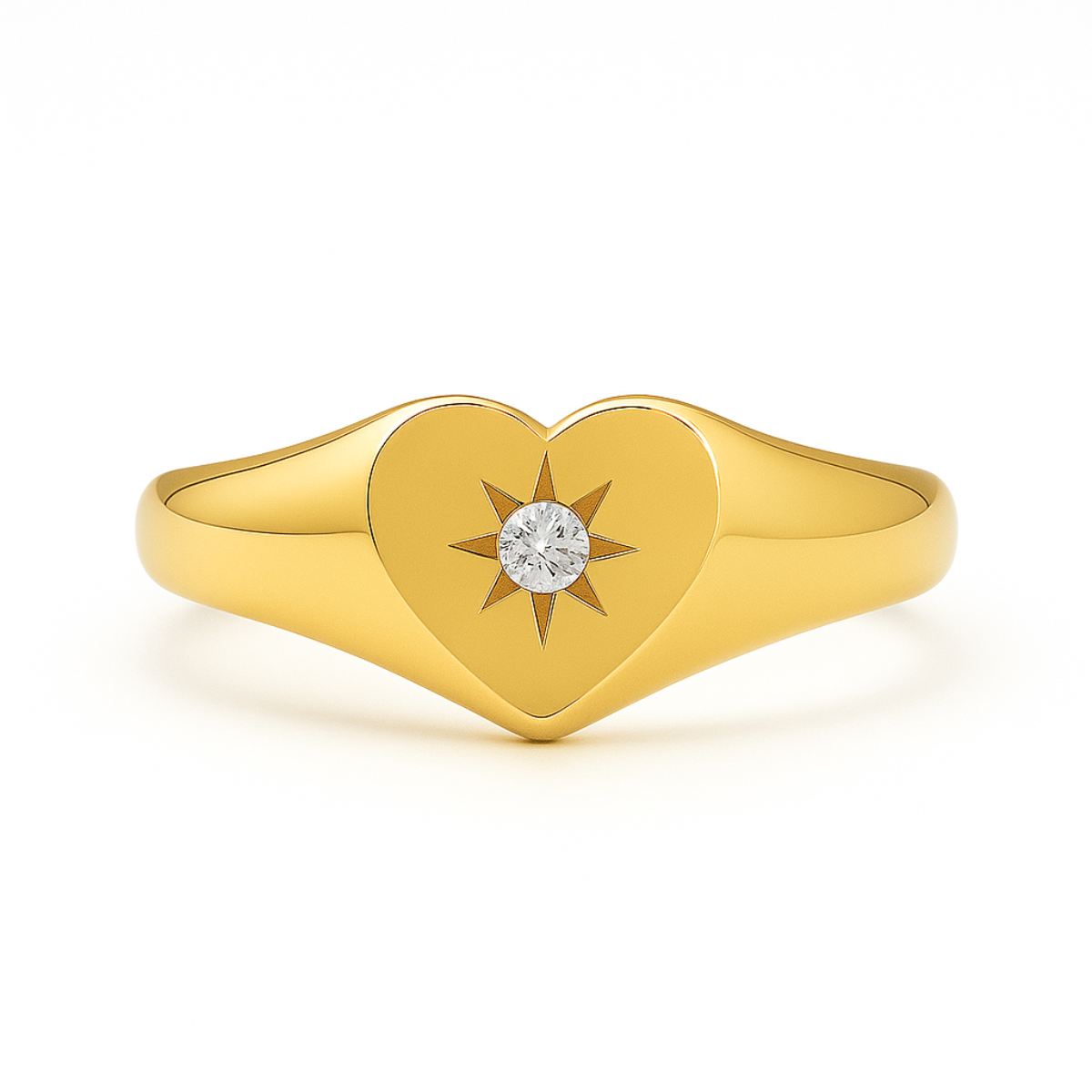 Vesper Heart Signet Ring