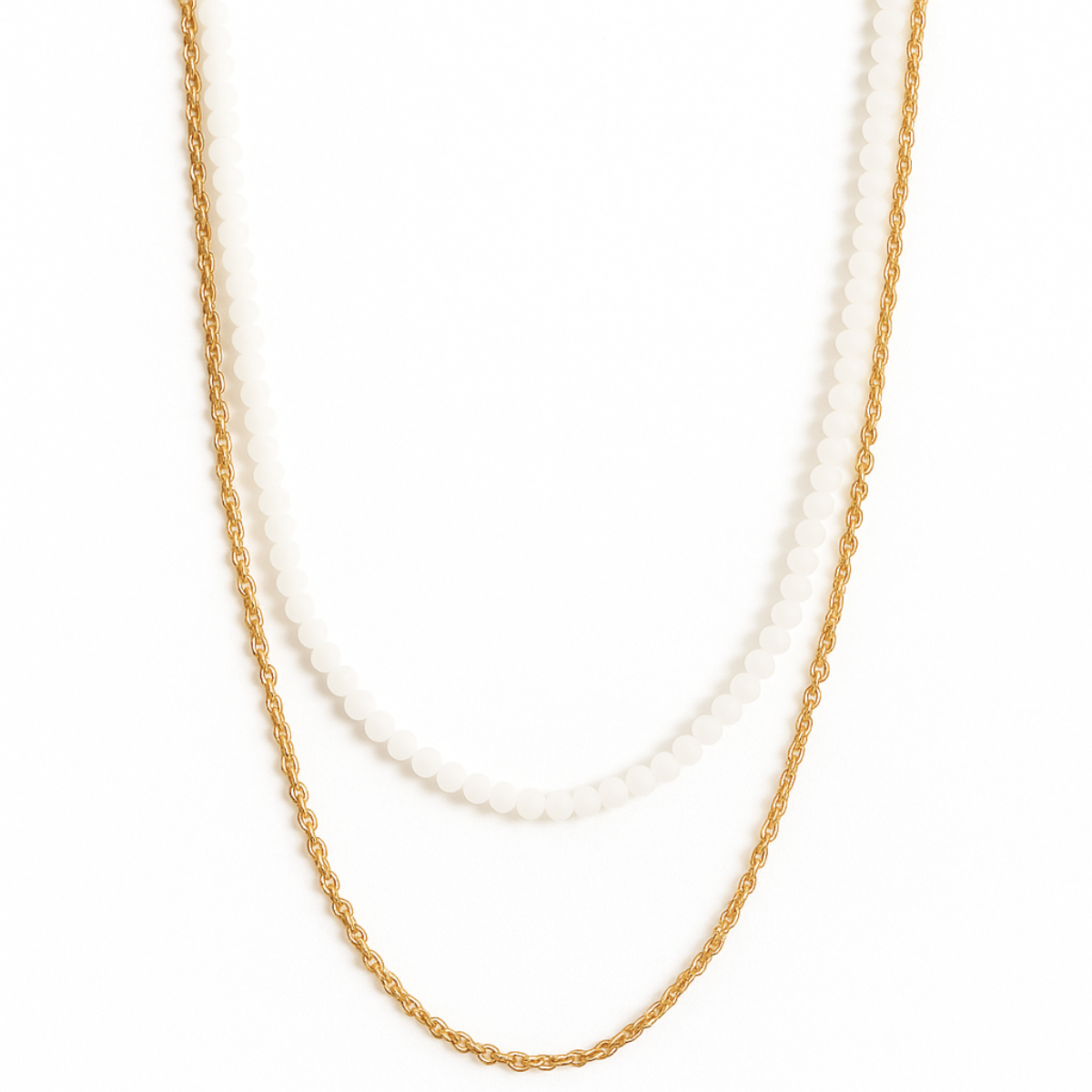 Brisa Double Chain Beaded Necklace