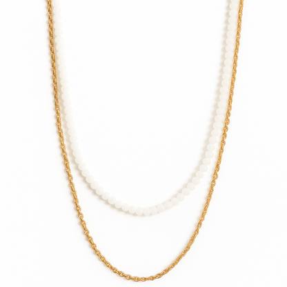 Brisa Double Chain Beaded Necklace