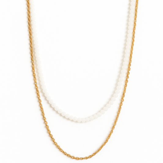 Brisa Double Chain Beaded Necklace