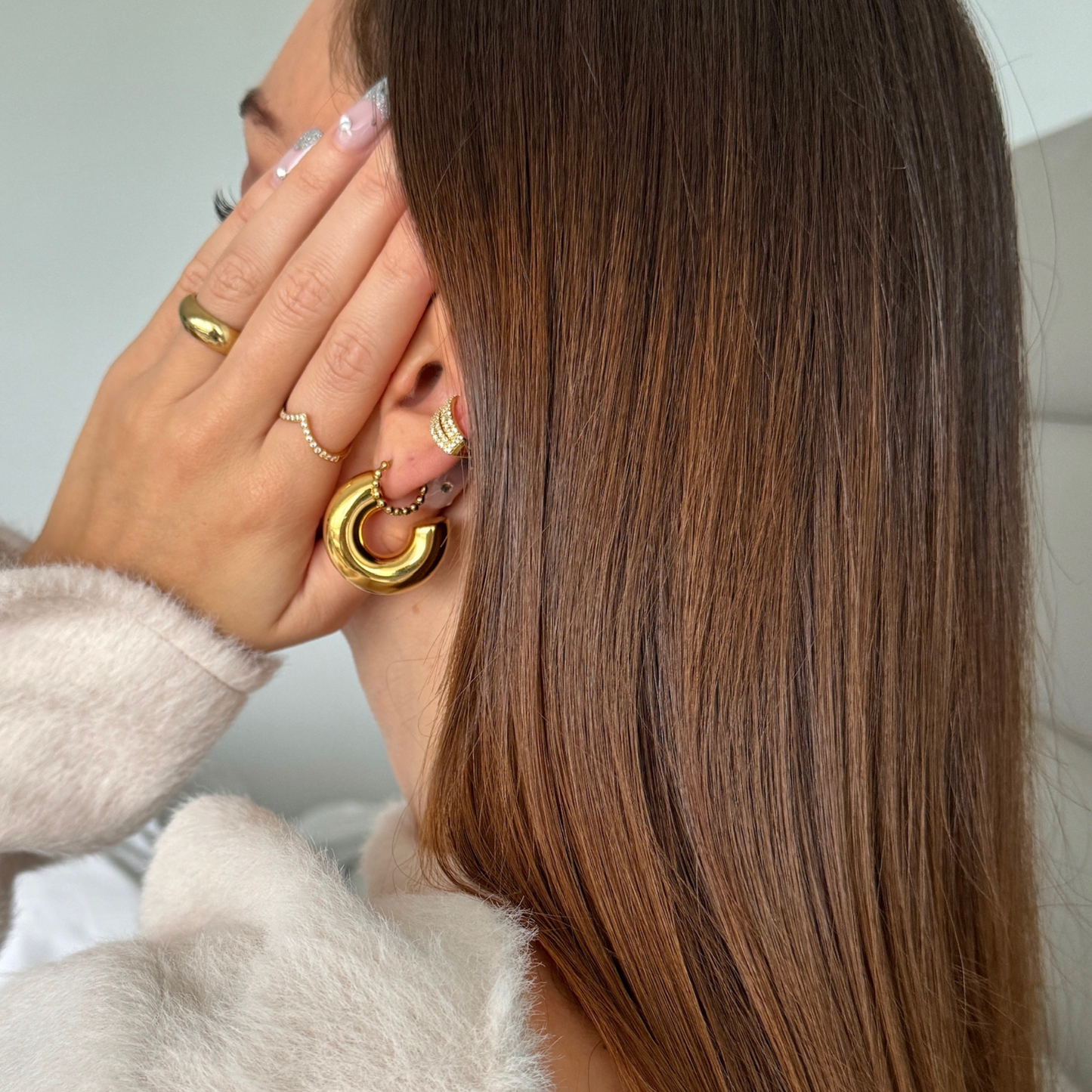Lamora Beaded Mini Hoop Earring