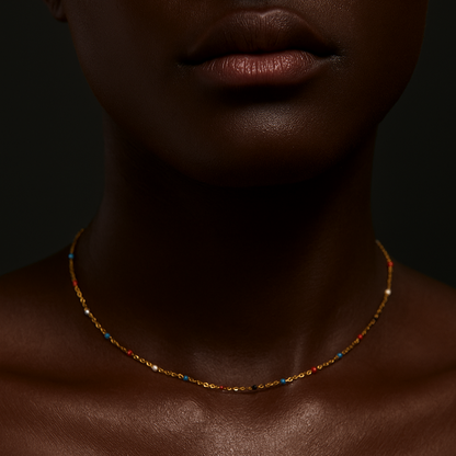 Gwen Colorful Dainty Enamel Beaded Necklace