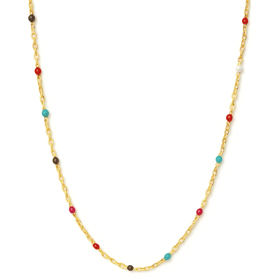 Gwen Colorful Dainty Enamel Beaded Necklace