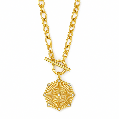 Briar Toggle Chain Medallion Necklace