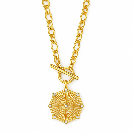 Briar Toggle Chain Medallion Necklace