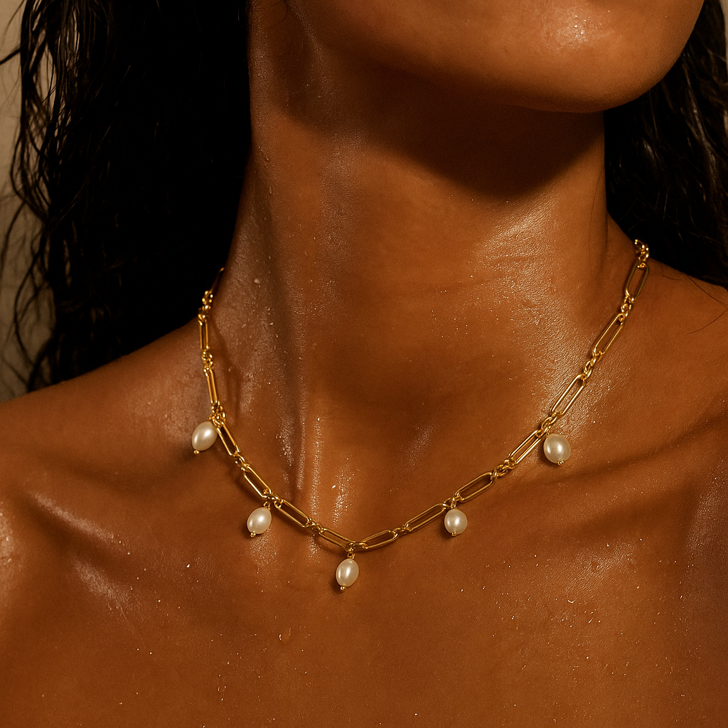 Kendall Toggle Chain Pearl Necklace