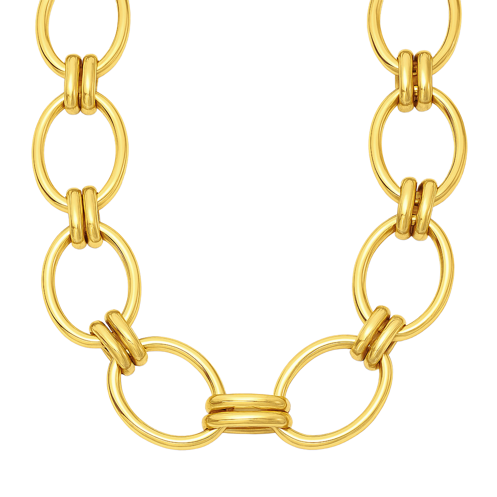 Ruby Oval Chain Necklace