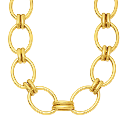 Ruby Oval Chain Necklace