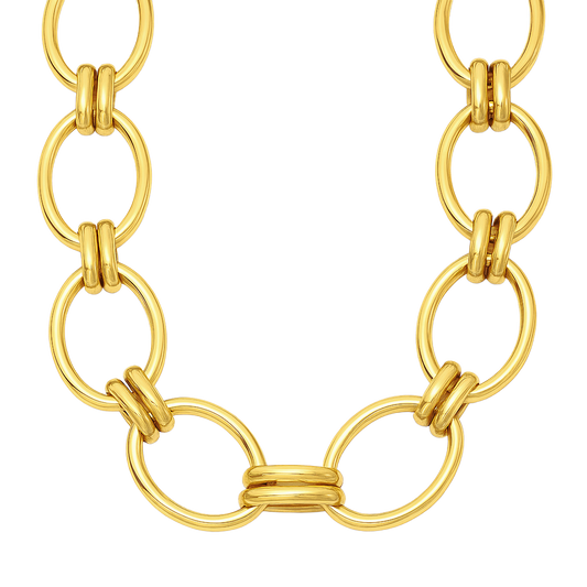 Ruby Oval Chain Necklace