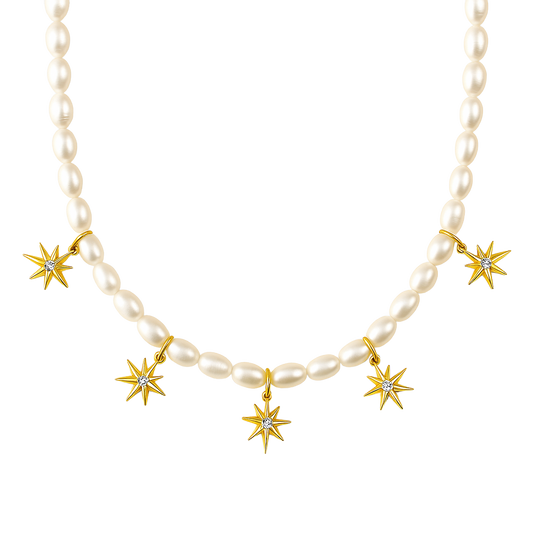 Jett North Star Pearl Choker Necklace