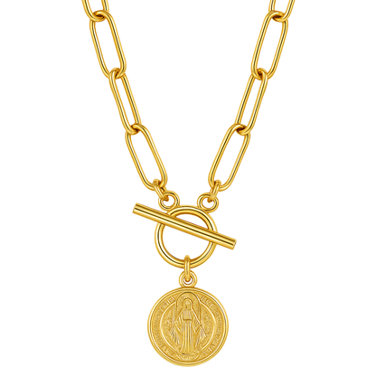 Rowan Toggle Chain Coin Necklace