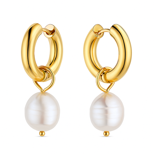 Melrose Mini Hoop Pearl Earring