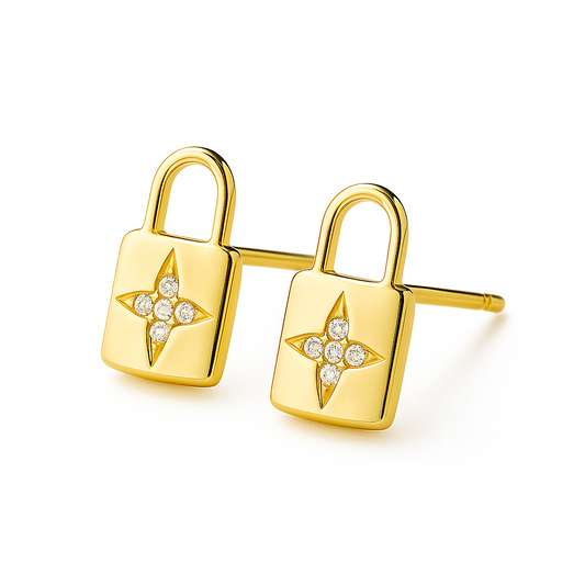 Star Lock Stud Earring