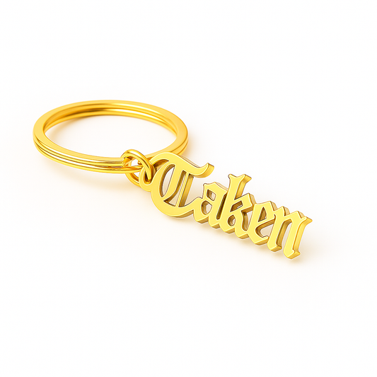 Gothic "Taken" Charm Keychain