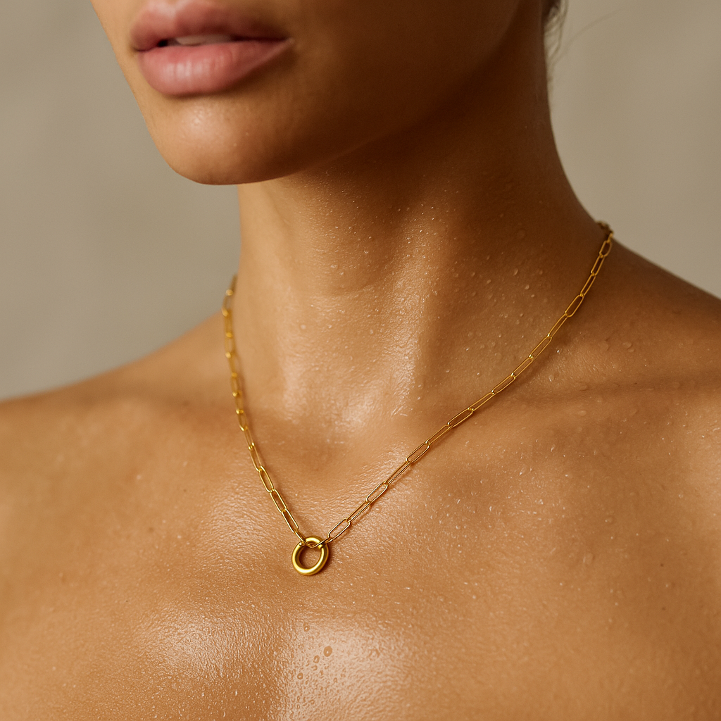 Margaret Paper Clip Push Clasp Necklace