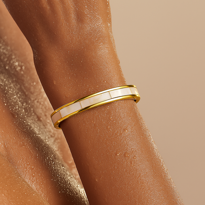 Estelle Mother Of Pearl Bangle Bracelet