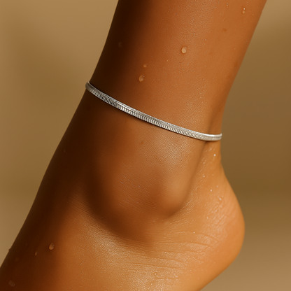 Nic Herringbone Chain Anklet